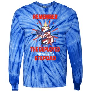 Remember The Deployed Stepdad Design Gift Tie-Dye Long Sleeve Shirt