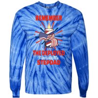 Remember The Deployed Stepdad Design Gift Tie-Dye Long Sleeve Shirt