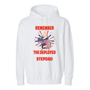 Remember The Deployed Stepdad Design Gift Garment-Dyed Fleece Hoodie