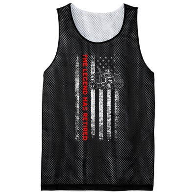 Retired Truck Driver Patriotic Trucker American Flag Mesh Reversible Basketball Jersey Tank