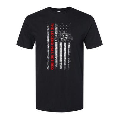 Retired Truck Driver Patriotic Trucker American Flag Softstyle® CVC T-Shirt