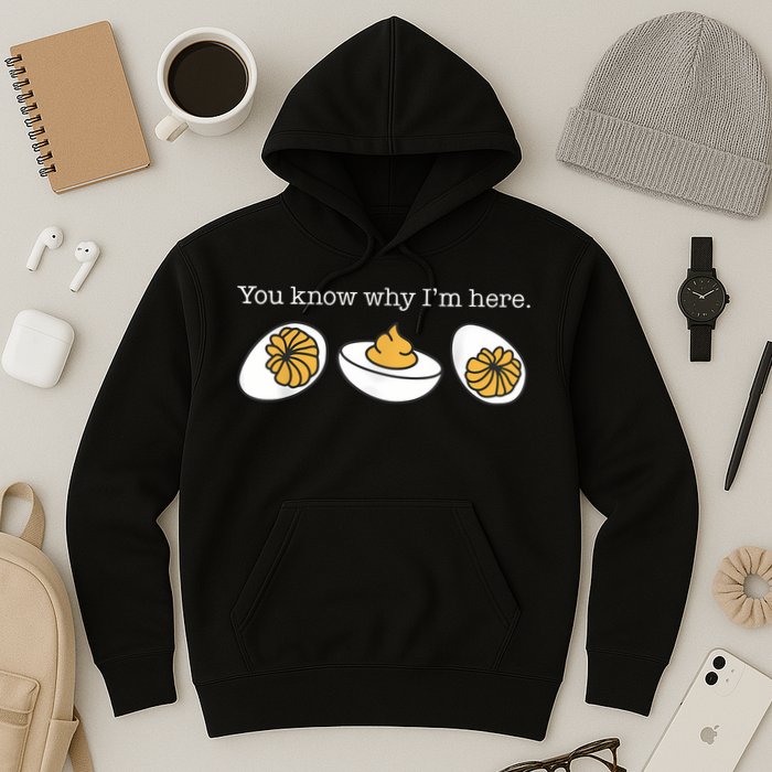 Retro Thanksgiving Dinner You Know Why IM Here Deviled Egg Hoodie
