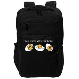 Retro Thanksgiving Dinner You Know Why IM Here Deviled Egg Impact Tech Backpack