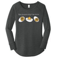 Retro Thanksgiving Dinner You Know Why IM Here Deviled Egg Women's Perfect Tri Tunic Long Sleeve Shirt