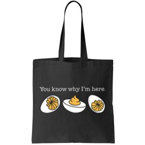 Retro Thanksgiving Dinner You Know Why IM Here Deviled Egg Tote Bag