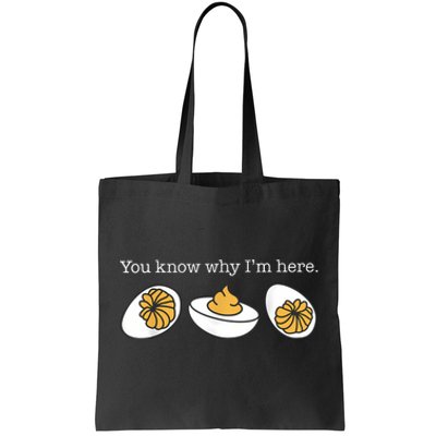 Retro Thanksgiving Dinner You Know Why IM Here Deviled Egg Tote Bag