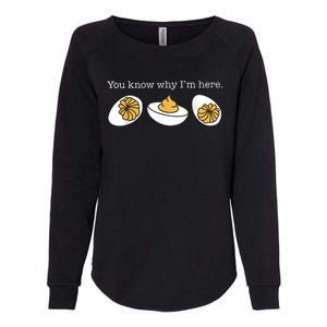 Retro Thanksgiving Dinner You Know Why IM Here Deviled Egg Womens California Wash Sweatshirt