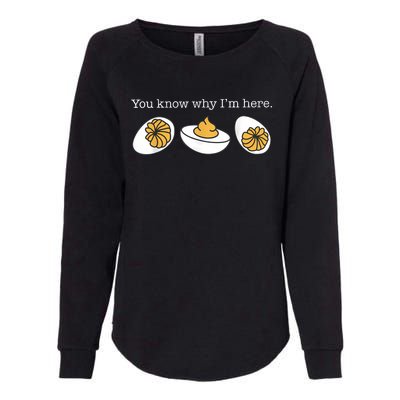 Retro Thanksgiving Dinner You Know Why IM Here Deviled Egg Womens California Wash Sweatshirt