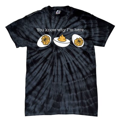 Retro Thanksgiving Dinner You Know Why IM Here Deviled Egg Tie-Dye T-Shirt