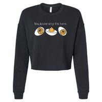 Retro Thanksgiving Dinner You Know Why IM Here Deviled Egg Cropped Pullover Crew