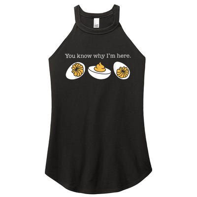 Retro Thanksgiving Dinner You Know Why IM Here Deviled Egg Women’s Perfect Tri Rocker Tank