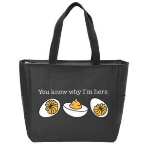 Retro Thanksgiving Dinner You Know Why IM Here Deviled Egg Zip Tote Bag