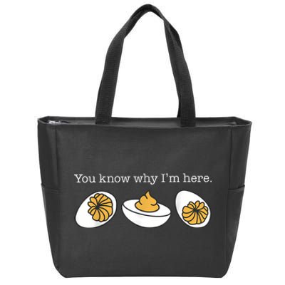 Retro Thanksgiving Dinner You Know Why IM Here Deviled Egg Zip Tote Bag