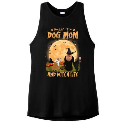 Rocking The Dog Mom And Witch Life English Bulldog Halloween Great Gift Ladies PosiCharge Tri-Blend Wicking Tank