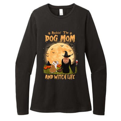 Rocking The Dog Mom And Witch Life English Bulldog Halloween Great Gift Womens CVC Long Sleeve Shirt