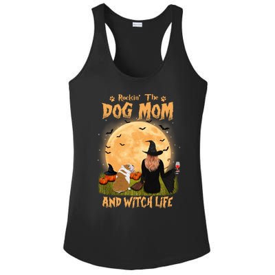 Rocking The Dog Mom And Witch Life English Bulldog Halloween Great Gift Ladies PosiCharge Competitor Racerback Tank