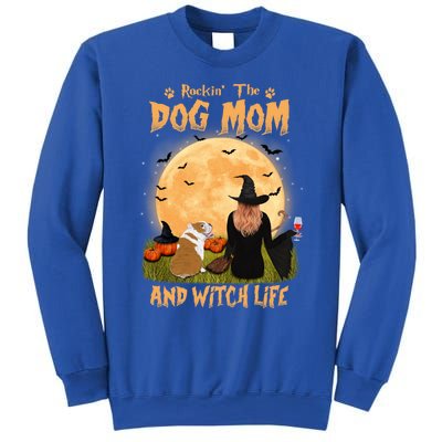 Rocking The Dog Mom And Witch Life English Bulldog Halloween Great Gift Sweatshirt