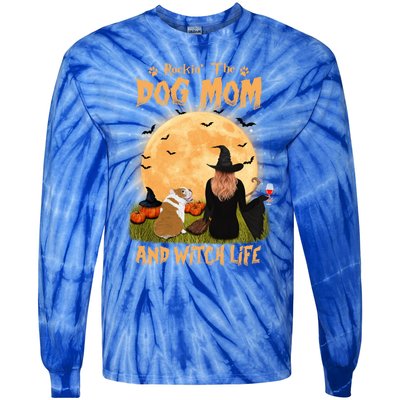 Rocking The Dog Mom And Witch Life English Bulldog Halloween Great Gift Tie-Dye Long Sleeve Shirt