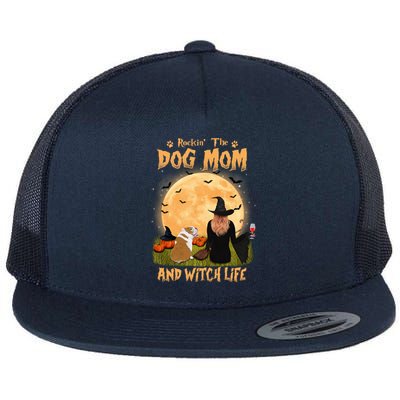 Rocking The Dog Mom And Witch Life English Bulldog Halloween Great Gift Flat Bill Trucker Hat