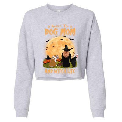 Rocking The Dog Mom And Witch Life English Bulldog Halloween Great Gift Cropped Pullover Crew