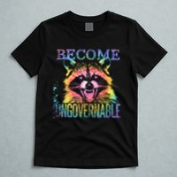 Retro Tie Dye Raccoon Become Ungovernable Funny Apparel  T-Shirt