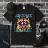 Retro Tie Dye Raccoon Become Ungovernable Funny Apparel  Tall T-Shirt