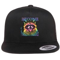 Retro Tie Dye Raccoon Become Ungovernable Funny Apparel  Flatbill Hat