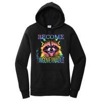 Retro Tie Dye Raccoon Become Ungovernable Funny Apparel  Women's Pullover Hoodie