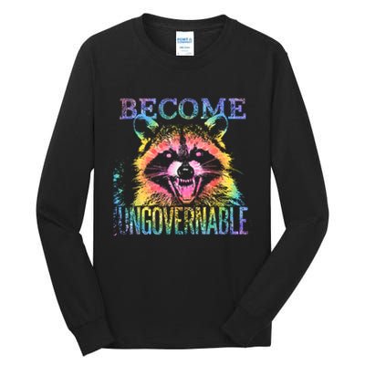 Retro Tie Dye Raccoon Become Ungovernable Funny Apparel  Tall Long Sleeve T-Shirt