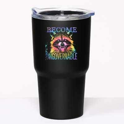 Retro Tie Dye Raccoon Become Ungovernable Funny Apparel  Tumbler