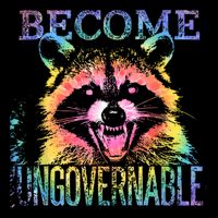 Retro Tie Dye Raccoon Become Ungovernable Funny Apparel  Poster
