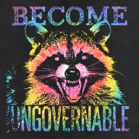 Retro Tie Dye Raccoon Become Ungovernable Funny Apparel  25L Jumbo Tote