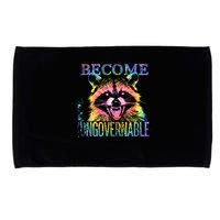 Retro Tie Dye Raccoon Become Ungovernable Funny Apparel  Microfiber Hand Towel