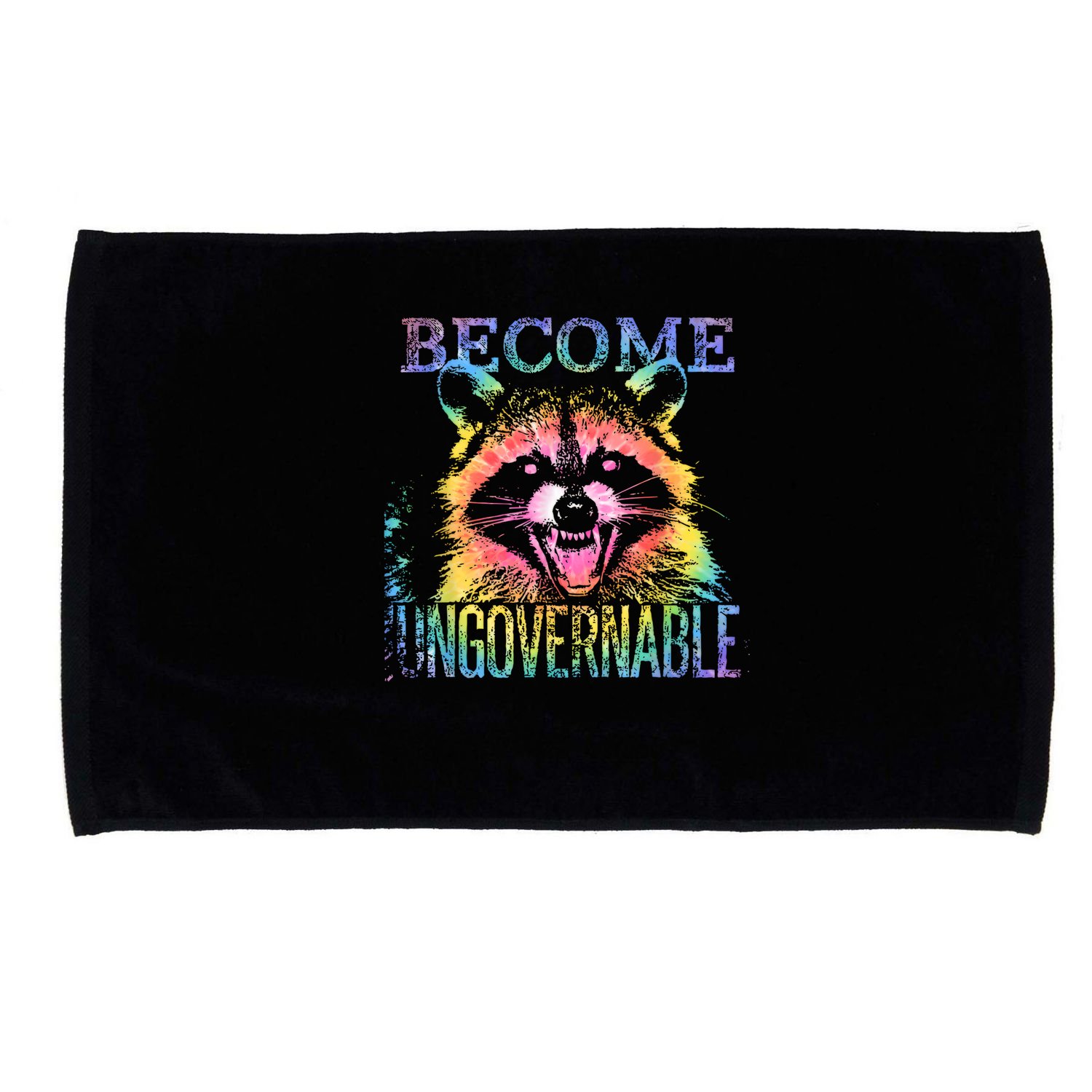Retro Tie Dye Raccoon Become Ungovernable Funny Apparel  Microfiber Hand Towel