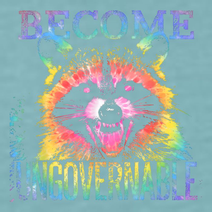 Retro Tie Dye Raccoon Become Ungovernable Funny Apparel  Sueded Cloud Jersey T-Shirt