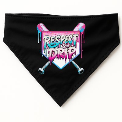 Respect The Drip Ice Cream Dripping Baseball Home Plate USA-Made Doggie Bandana
