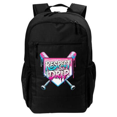 Respect The Drip Ice Cream Dripping Baseball Home Plate Backpack