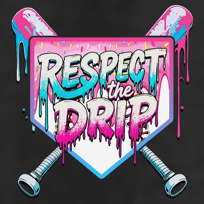Respect The Drip Ice Cream Dripping Baseball Home Plate Golf Towel