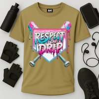 Respect The Drip Ice Cream Dripping Baseball Home Plate Cooling Performance Crew T-Shirt