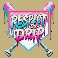 Respect The Drip Ice Cream Dripping Baseball Home Plate Cooling Performance Crew T-Shirt