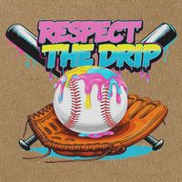 Respect The Drip Baseball Bat Glove Ice Cream Drip Cotton Canvas Backpack