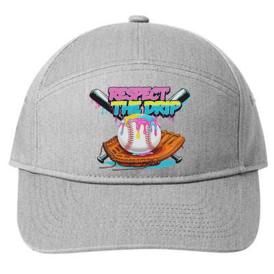 Respect The Drip Baseball Bat Glove Ice Cream Drip 7-Panel Snapback Hat
