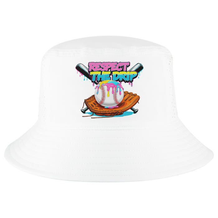 Respect The Drip Baseball Bat Glove Ice Cream Drip Cool Comfort Performance Bucket Hat