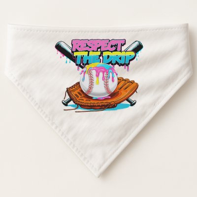 Respect The Drip Baseball Bat Glove Ice Cream Drip USA-Made Doggie Bandana