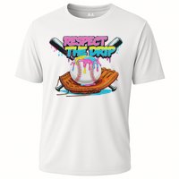 Respect The Drip Baseball Bat Glove Ice Cream Drip Cooling Performance Crew T-Shirt