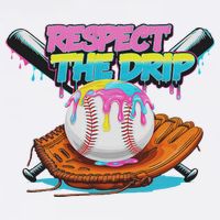 Respect The Drip Baseball Bat Glove Ice Cream Drip Cooling Performance Crew T-Shirt