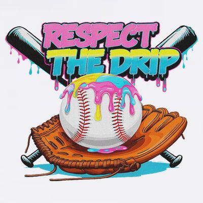 Respect The Drip Baseball Bat Glove Ice Cream Drip T-Shirt
