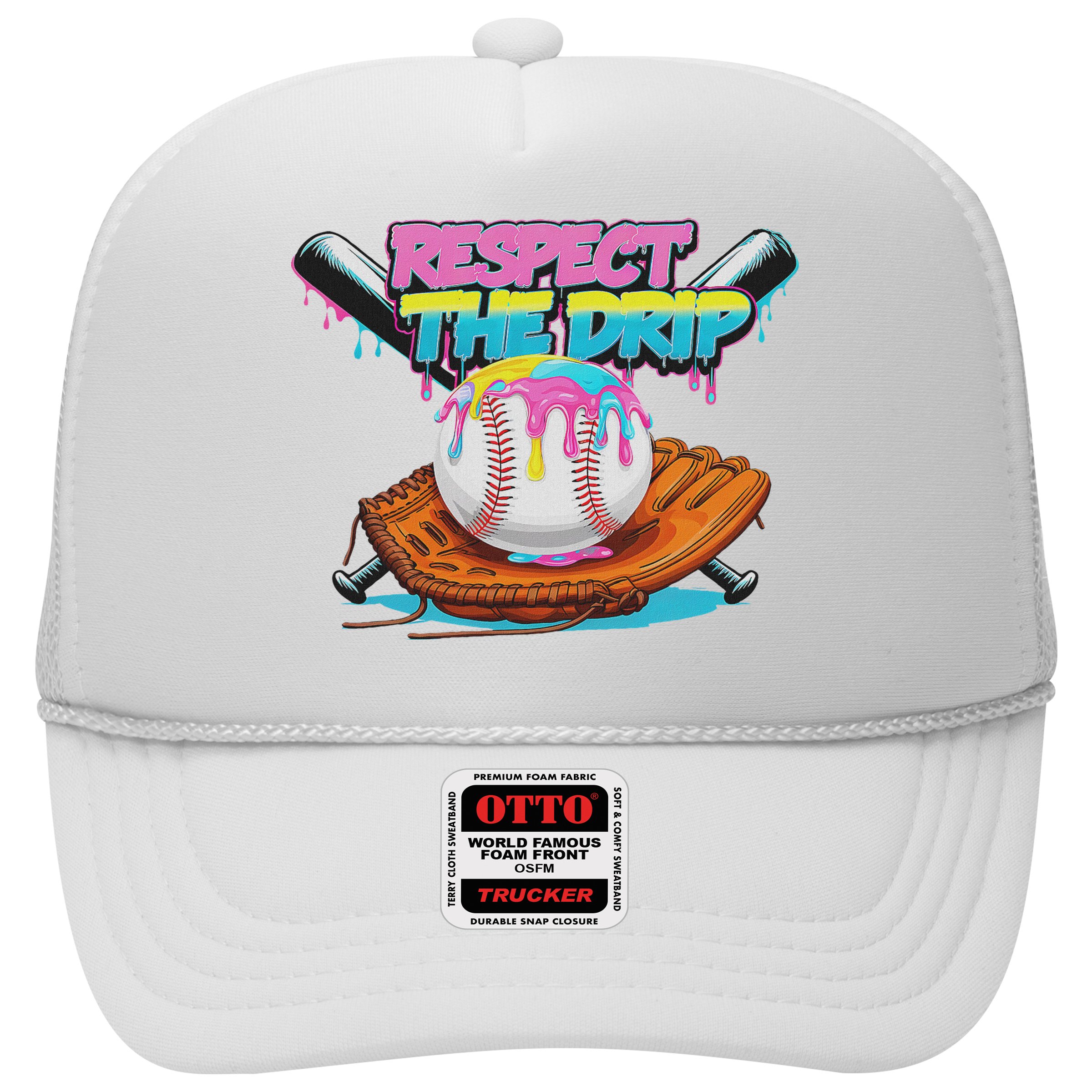 Respect The Drip Baseball Bat Glove Ice Cream Drip Hat
