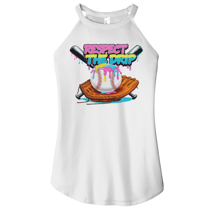 Respect The Drip Baseball Bat Glove Ice Cream Drip Women's Perfect Tri Rocker Tank