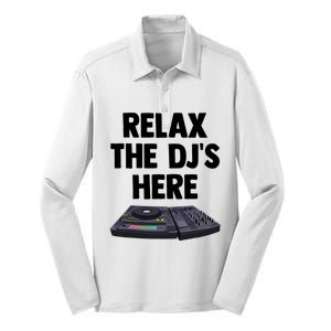 Relax The DjS Here Turntable Music Equalizer Silk Touch Performance Long Sleeve Polo